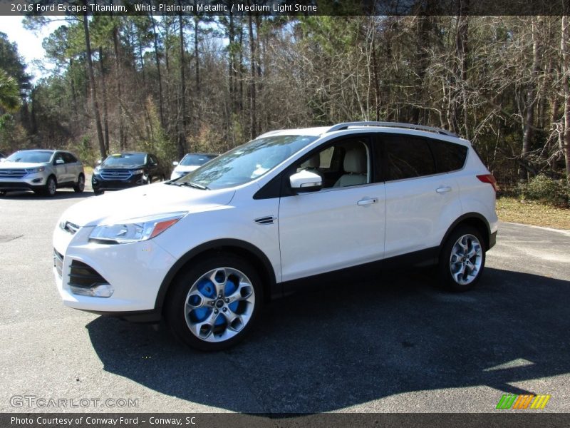 White Platinum Metallic / Medium Light Stone 2016 Ford Escape Titanium