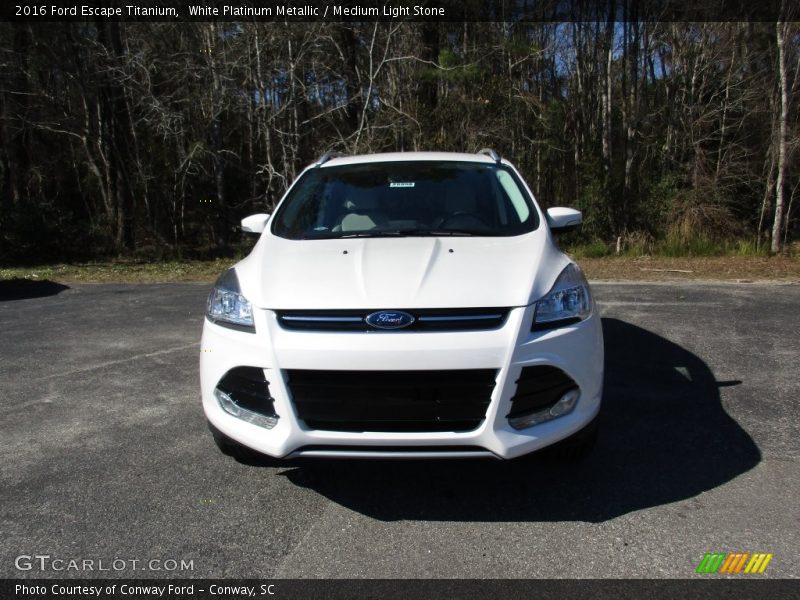White Platinum Metallic / Medium Light Stone 2016 Ford Escape Titanium