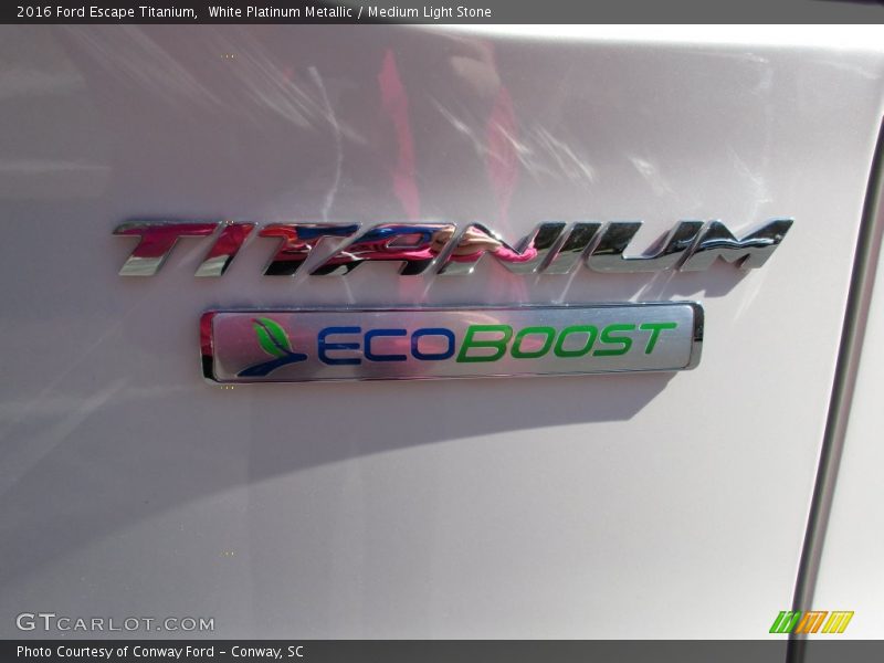 White Platinum Metallic / Medium Light Stone 2016 Ford Escape Titanium