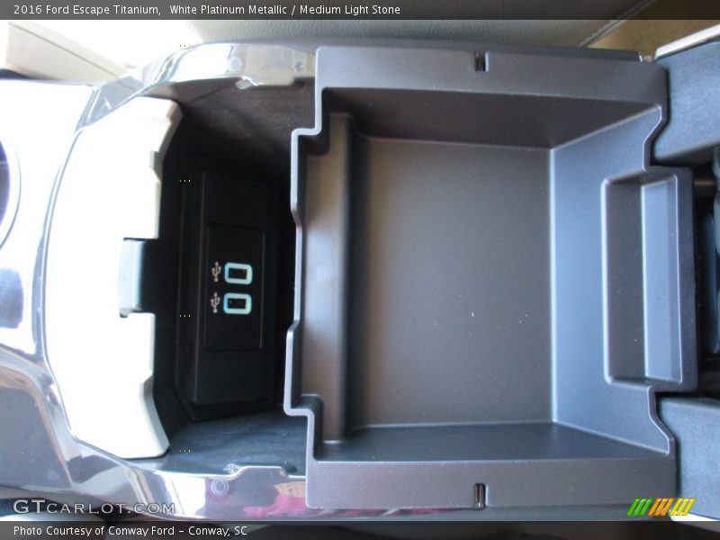 White Platinum Metallic / Medium Light Stone 2016 Ford Escape Titanium