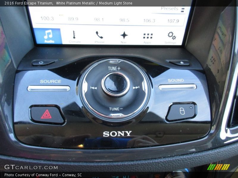White Platinum Metallic / Medium Light Stone 2016 Ford Escape Titanium