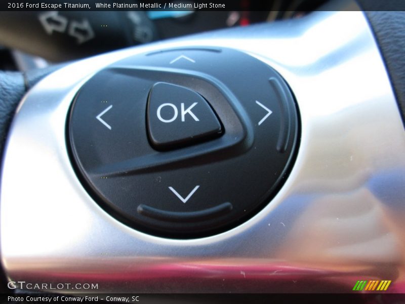 White Platinum Metallic / Medium Light Stone 2016 Ford Escape Titanium