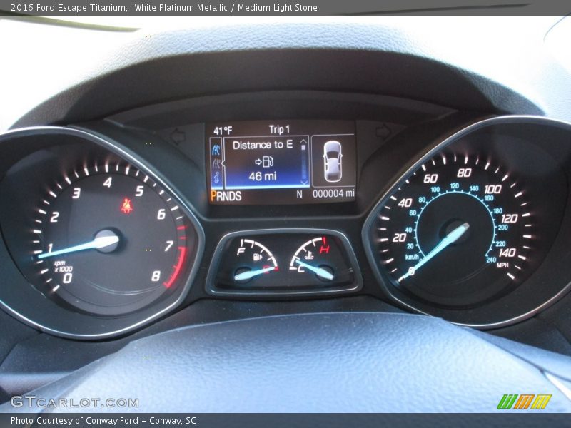 White Platinum Metallic / Medium Light Stone 2016 Ford Escape Titanium