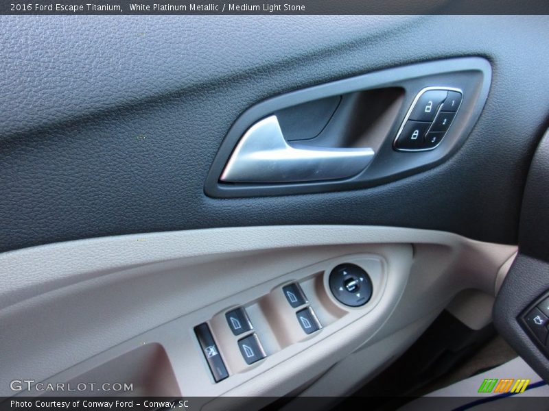 White Platinum Metallic / Medium Light Stone 2016 Ford Escape Titanium
