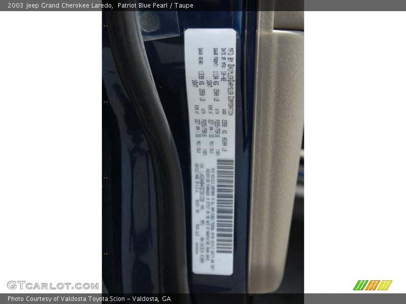 Patriot Blue Pearl / Taupe 2003 Jeep Grand Cherokee Laredo