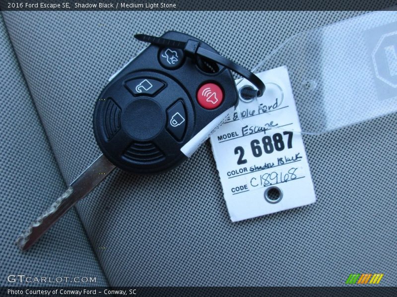 Shadow Black / Medium Light Stone 2016 Ford Escape SE