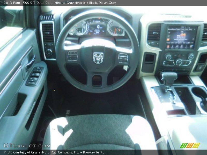 Mineral Gray Metallic / Black/Diesel Gray 2013 Ram 1500 SLT Quad Cab