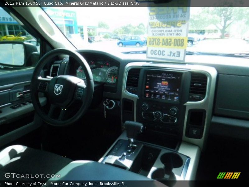 Mineral Gray Metallic / Black/Diesel Gray 2013 Ram 1500 SLT Quad Cab