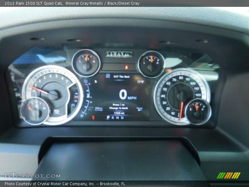 Mineral Gray Metallic / Black/Diesel Gray 2013 Ram 1500 SLT Quad Cab