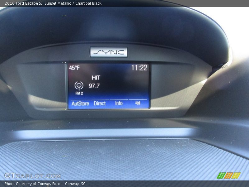 Sunset Metallic / Charcoal Black 2016 Ford Escape S