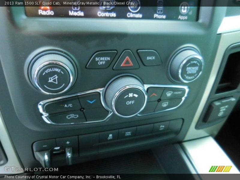 Mineral Gray Metallic / Black/Diesel Gray 2013 Ram 1500 SLT Quad Cab