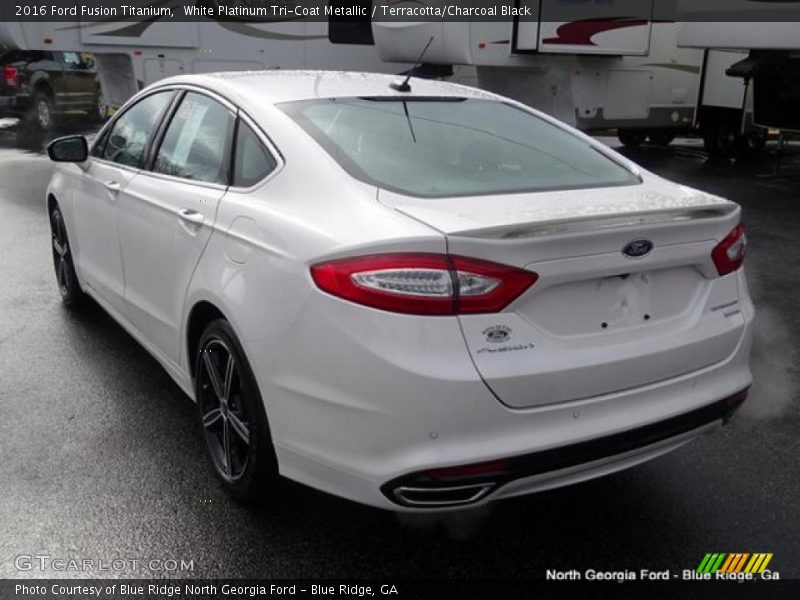 White Platinum Tri-Coat Metallic / Terracotta/Charcoal Black 2016 Ford Fusion Titanium