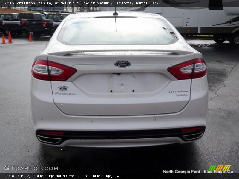 White Platinum Tri-Coat Metallic / Terracotta/Charcoal Black 2016 Ford Fusion Titanium