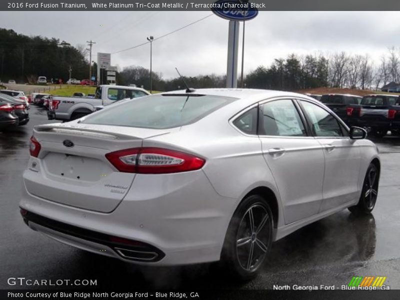 White Platinum Tri-Coat Metallic / Terracotta/Charcoal Black 2016 Ford Fusion Titanium