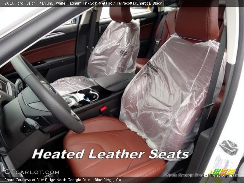 White Platinum Tri-Coat Metallic / Terracotta/Charcoal Black 2016 Ford Fusion Titanium