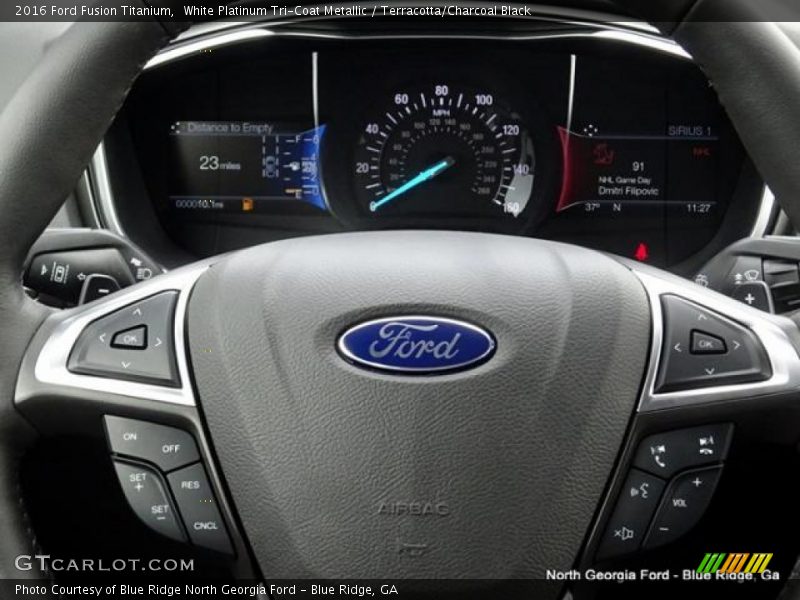 White Platinum Tri-Coat Metallic / Terracotta/Charcoal Black 2016 Ford Fusion Titanium