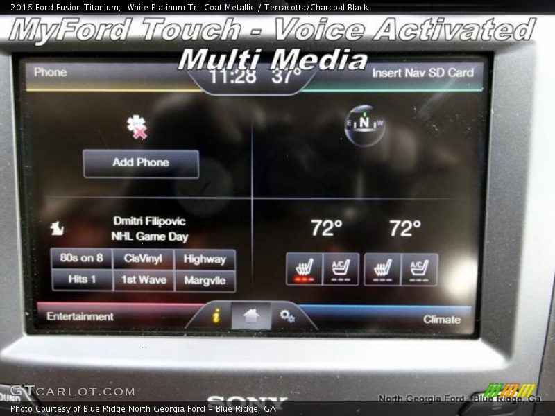 White Platinum Tri-Coat Metallic / Terracotta/Charcoal Black 2016 Ford Fusion Titanium