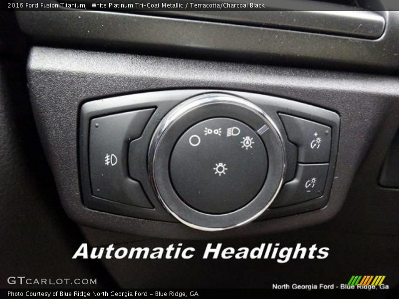 White Platinum Tri-Coat Metallic / Terracotta/Charcoal Black 2016 Ford Fusion Titanium