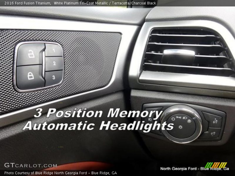 White Platinum Tri-Coat Metallic / Terracotta/Charcoal Black 2016 Ford Fusion Titanium