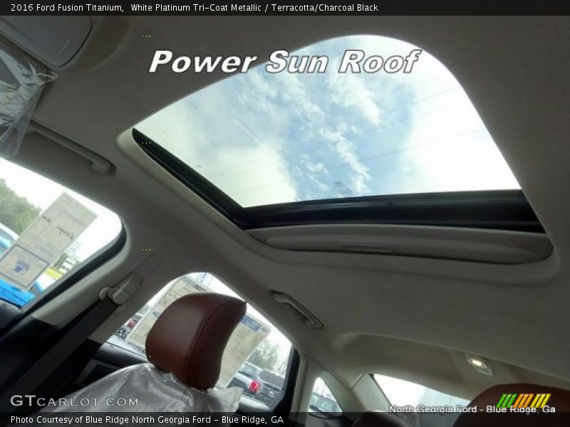 White Platinum Tri-Coat Metallic / Terracotta/Charcoal Black 2016 Ford Fusion Titanium