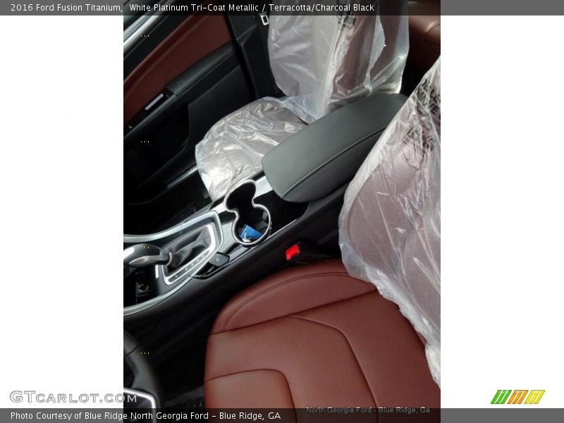 White Platinum Tri-Coat Metallic / Terracotta/Charcoal Black 2016 Ford Fusion Titanium