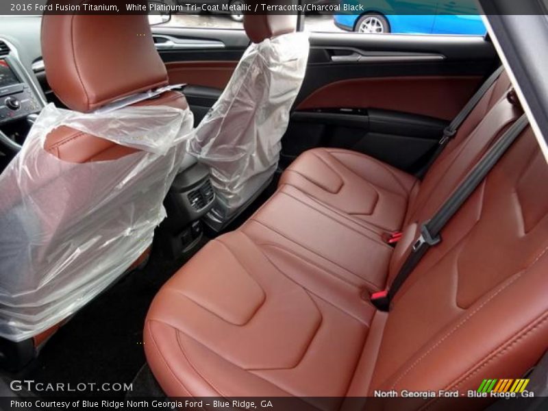 White Platinum Tri-Coat Metallic / Terracotta/Charcoal Black 2016 Ford Fusion Titanium