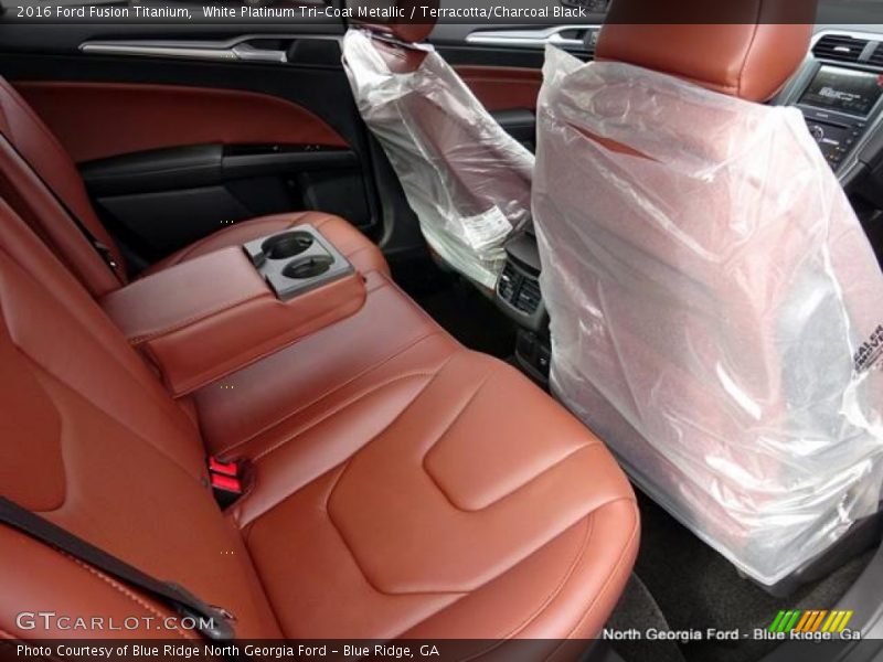 White Platinum Tri-Coat Metallic / Terracotta/Charcoal Black 2016 Ford Fusion Titanium