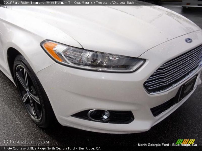 White Platinum Tri-Coat Metallic / Terracotta/Charcoal Black 2016 Ford Fusion Titanium