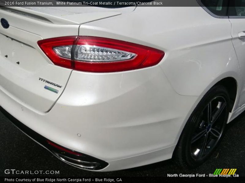 White Platinum Tri-Coat Metallic / Terracotta/Charcoal Black 2016 Ford Fusion Titanium