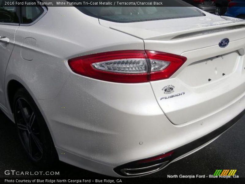 White Platinum Tri-Coat Metallic / Terracotta/Charcoal Black 2016 Ford Fusion Titanium