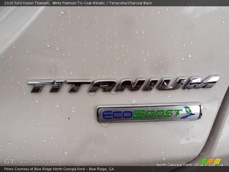 White Platinum Tri-Coat Metallic / Terracotta/Charcoal Black 2016 Ford Fusion Titanium