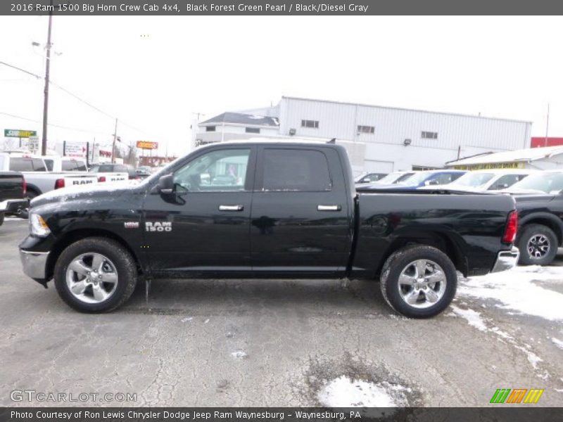 Black Forest Green Pearl / Black/Diesel Gray 2016 Ram 1500 Big Horn Crew Cab 4x4