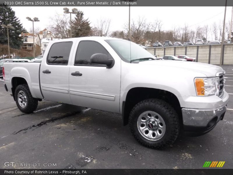 Pure Silver Metallic / Dark Titanium 2010 GMC Sierra 1500 SL Crew Cab 4x4