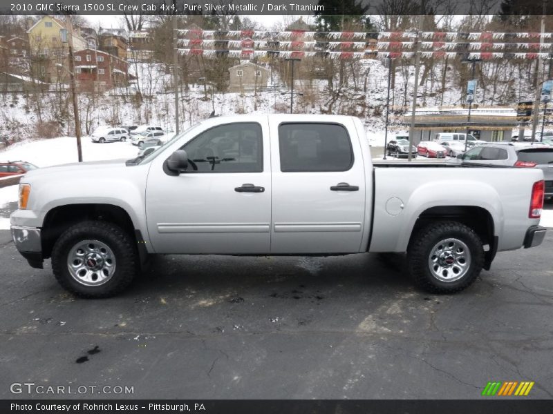 Pure Silver Metallic / Dark Titanium 2010 GMC Sierra 1500 SL Crew Cab 4x4