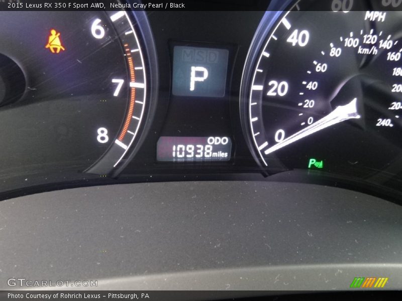 Nebula Gray Pearl / Black 2015 Lexus RX 350 F Sport AWD
