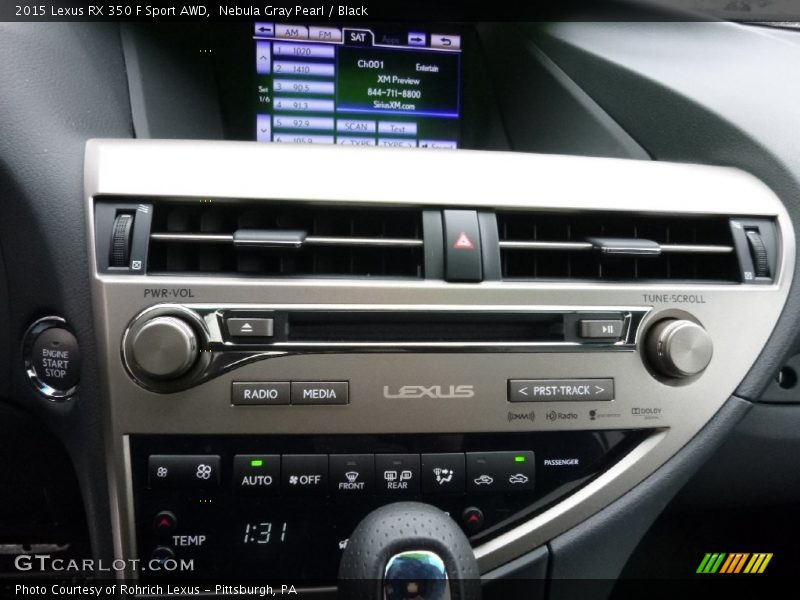 Nebula Gray Pearl / Black 2015 Lexus RX 350 F Sport AWD