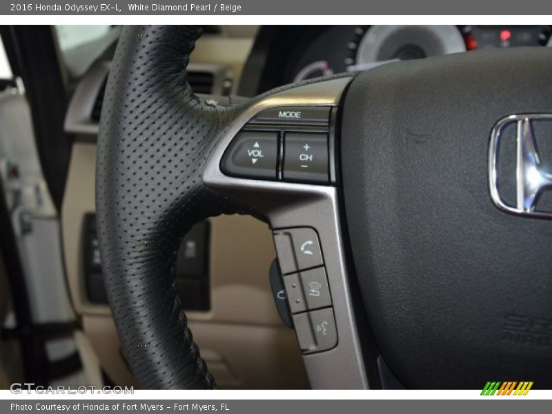 White Diamond Pearl / Beige 2016 Honda Odyssey EX-L