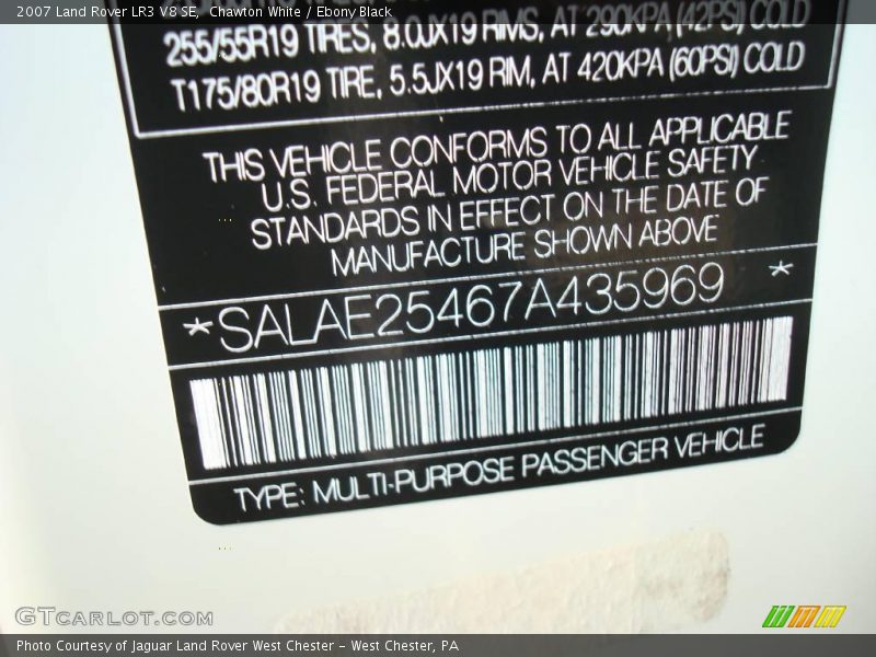Chawton White / Ebony Black 2007 Land Rover LR3 V8 SE