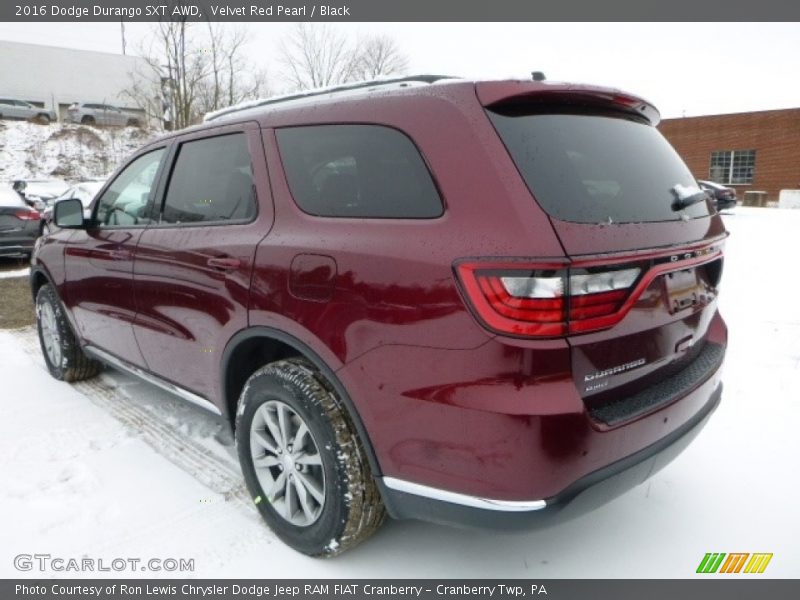 Velvet Red Pearl / Black 2016 Dodge Durango SXT AWD