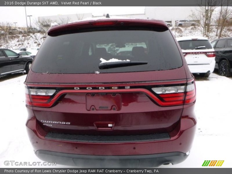 Velvet Red Pearl / Black 2016 Dodge Durango SXT AWD