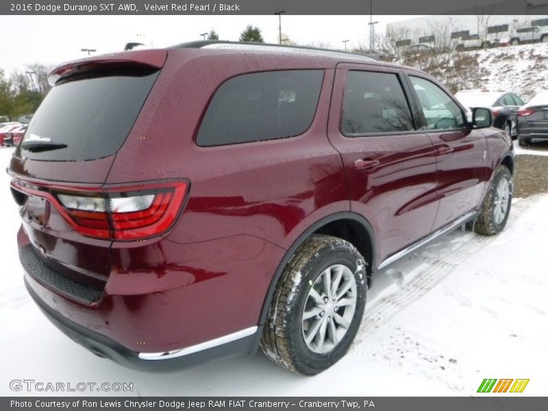 Velvet Red Pearl / Black 2016 Dodge Durango SXT AWD