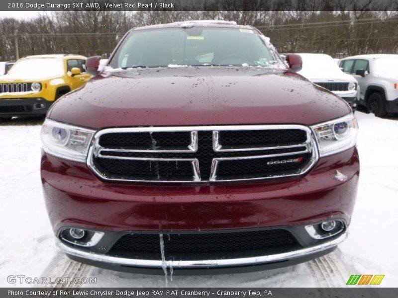 Velvet Red Pearl / Black 2016 Dodge Durango SXT AWD