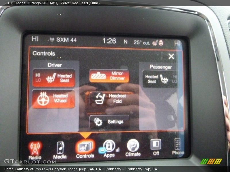 Velvet Red Pearl / Black 2016 Dodge Durango SXT AWD