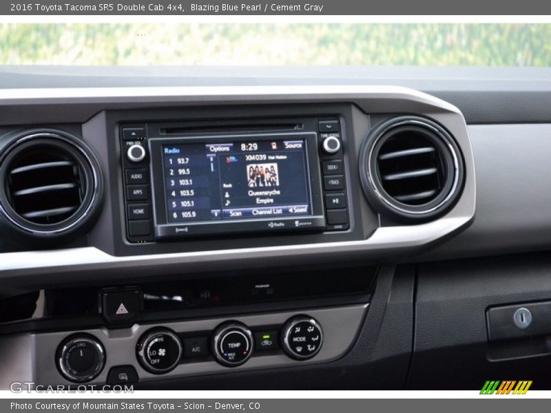 Blazing Blue Pearl / Cement Gray 2016 Toyota Tacoma SR5 Double Cab 4x4