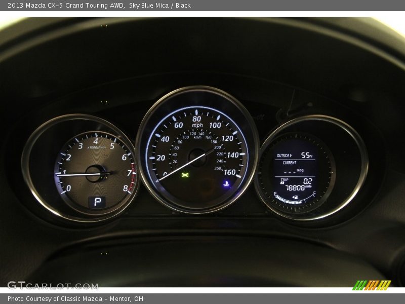 Sky Blue Mica / Black 2013 Mazda CX-5 Grand Touring AWD