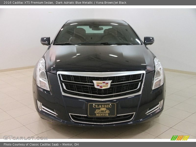 Dark Adriatic Blue Metallic / Kona Brown/Jet Black 2016 Cadillac XTS Premium Sedan