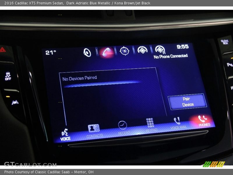 Dark Adriatic Blue Metallic / Kona Brown/Jet Black 2016 Cadillac XTS Premium Sedan