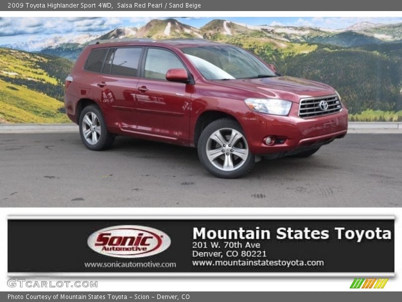 Salsa Red Pearl / Sand Beige 2009 Toyota Highlander Sport 4WD