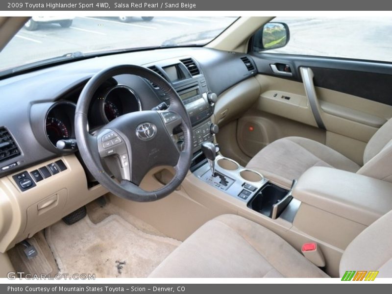 Salsa Red Pearl / Sand Beige 2009 Toyota Highlander Sport 4WD