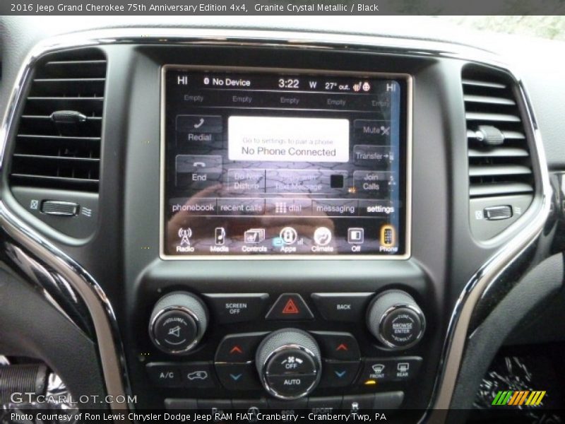 Granite Crystal Metallic / Black 2016 Jeep Grand Cherokee 75th Anniversary Edition 4x4